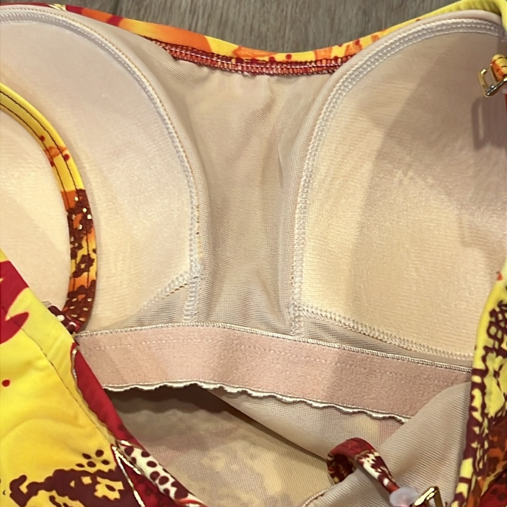 Gottex Silver Vibrant Colorful One Piece Swimsuit Removable Straps Size 12 - Picture 13 of 16